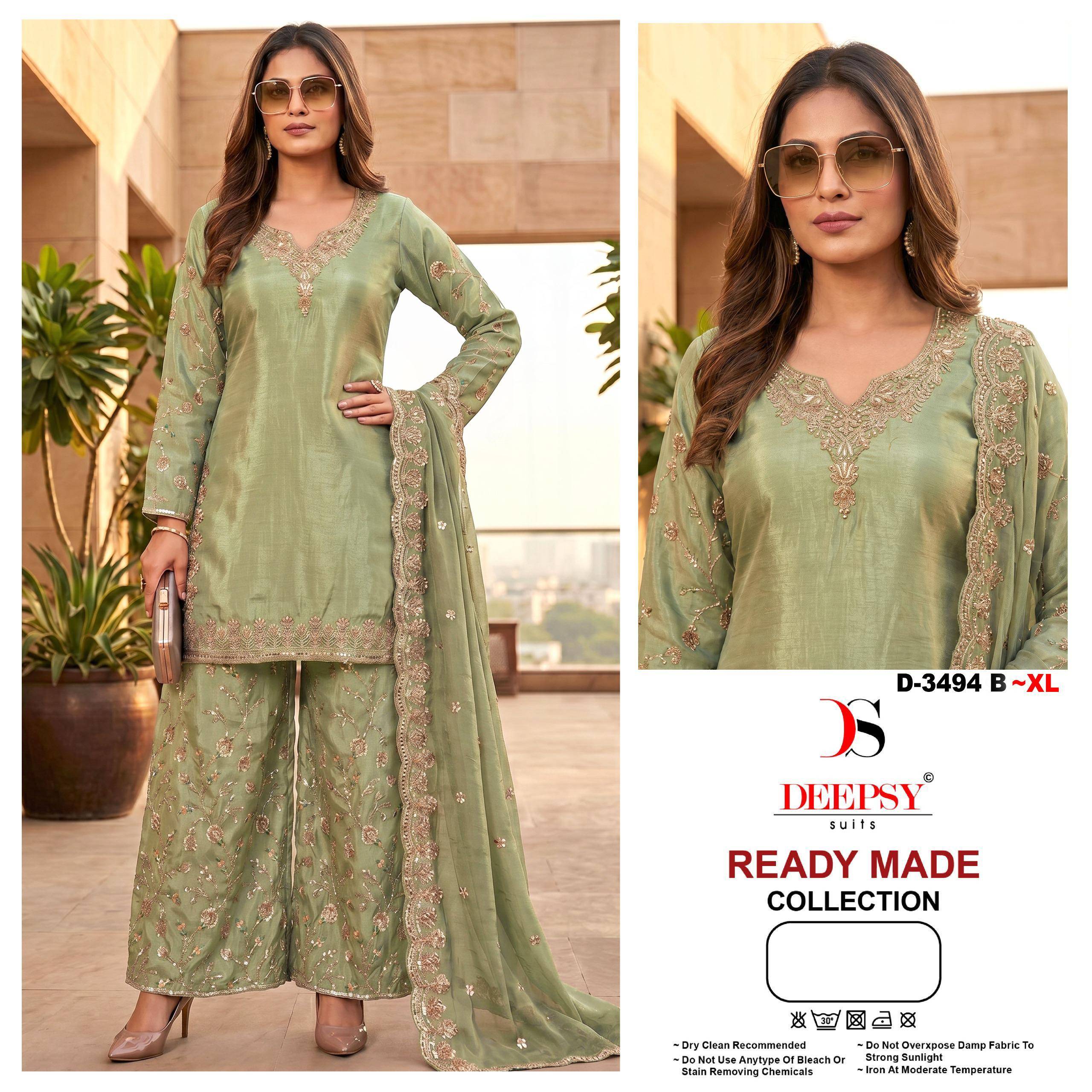D-3494 by  DEEPSY SUITS 3494 A To 3494D Series Pakistani Stylish Beautiful Colourful Printed Pure Viscouse Tissue Stitched Dresses At Wholesale Price